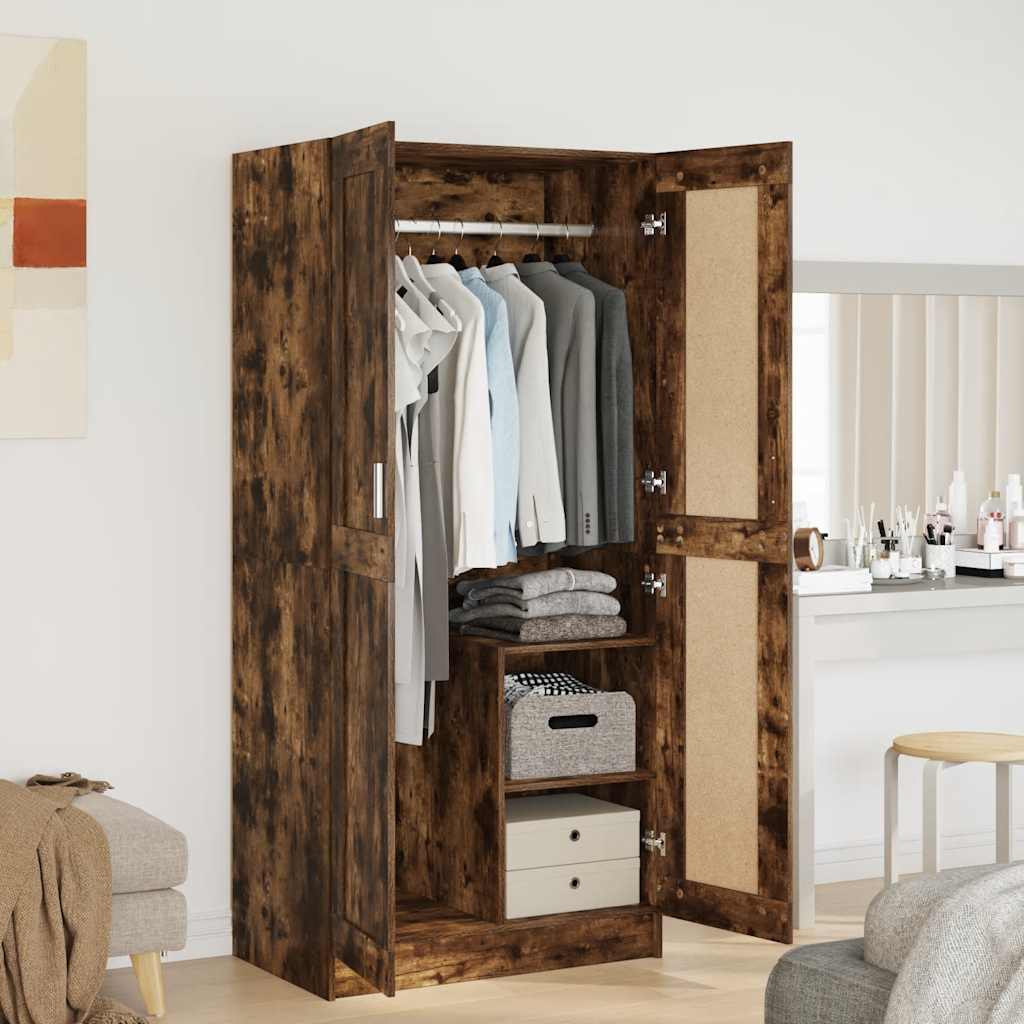 vidaXL Kleiderschrank Räuchereiche 82,5x51,5x180 cm Holzwerkstoff