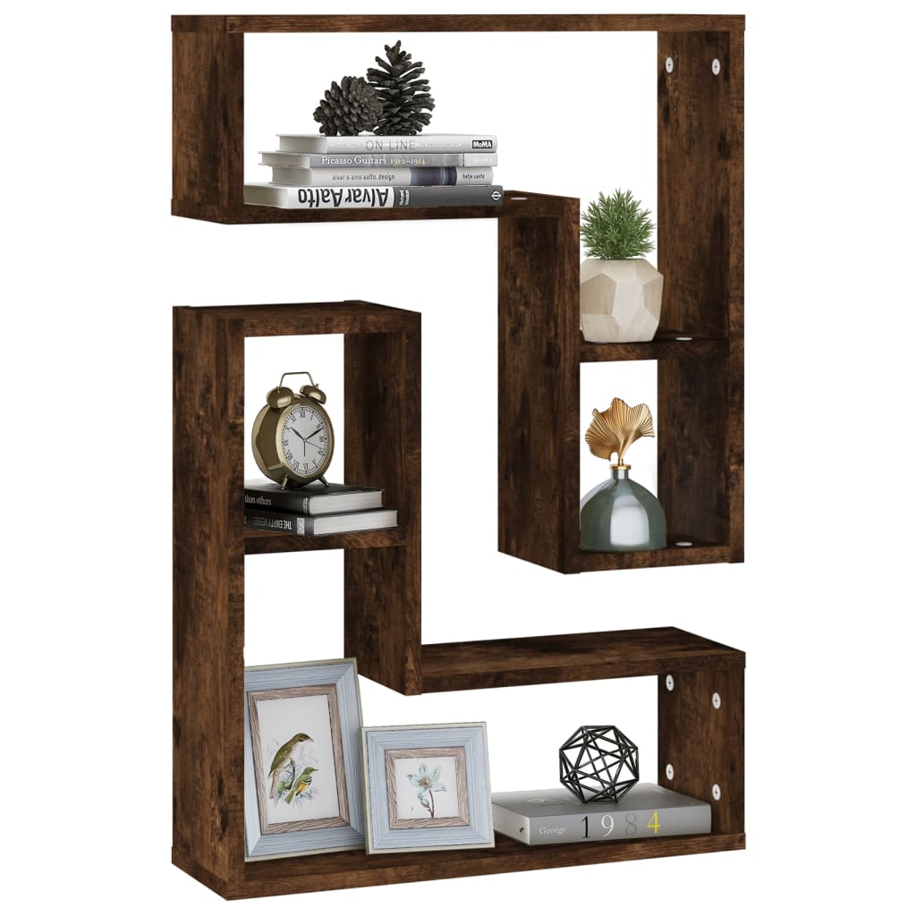 Thumbnail - vidaXL Wandregale 2 Stk. Räuchereiche 50x15x50 cm Holzwerkstoff