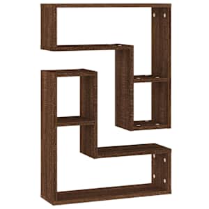 vidaXL seinariiulid 2 tk, pruun tamm, 50 x 15 x 50 cm, tehispuit