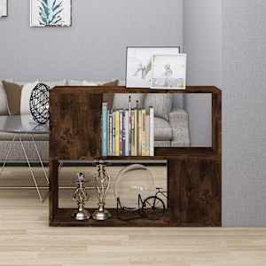 Knjižna omara/pregrada dimljeni hrast 80x24x63 cm