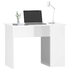 Psací stůl bílý s vysokým leskem 100x55x75 cm kompozitní dřevo - obrázek 3