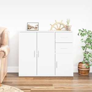 Komoda bela 91x29,5x75 cm inženirski les