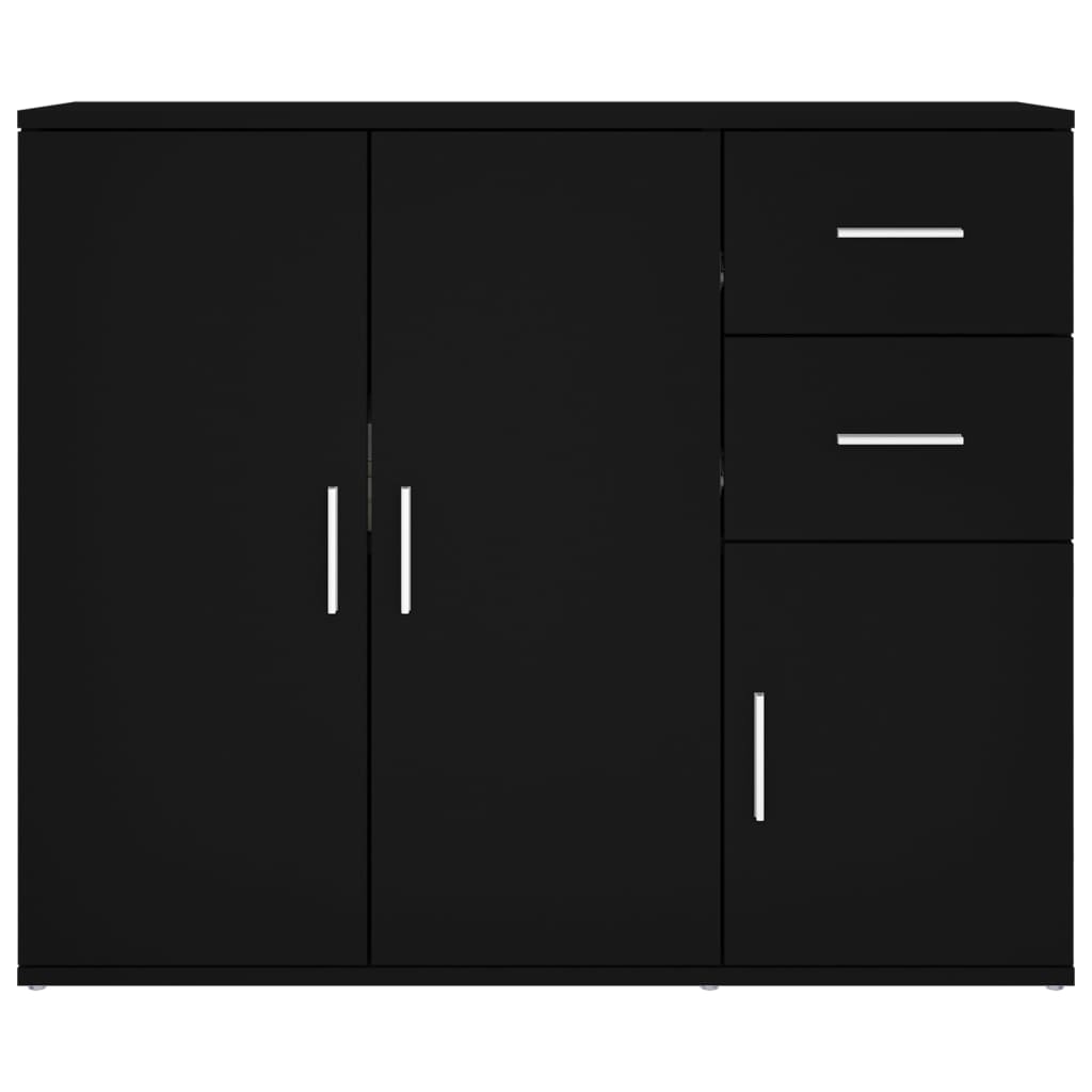 fekete szerelt fa tálalószekrény 91 x 29,5 x 75 cm