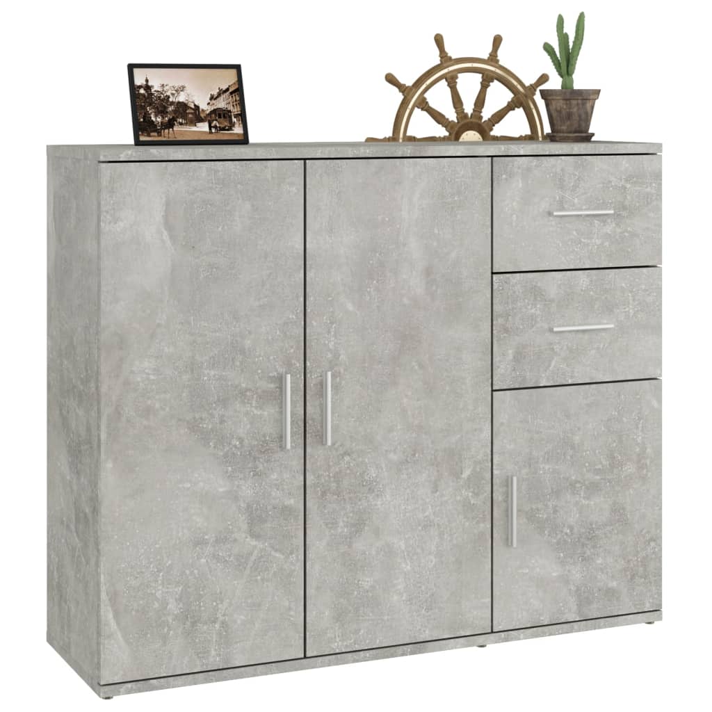 Credenza Grigio Cemento 91x29,5x75 Cm In Legno Multistrato VidaXL 16 width=274