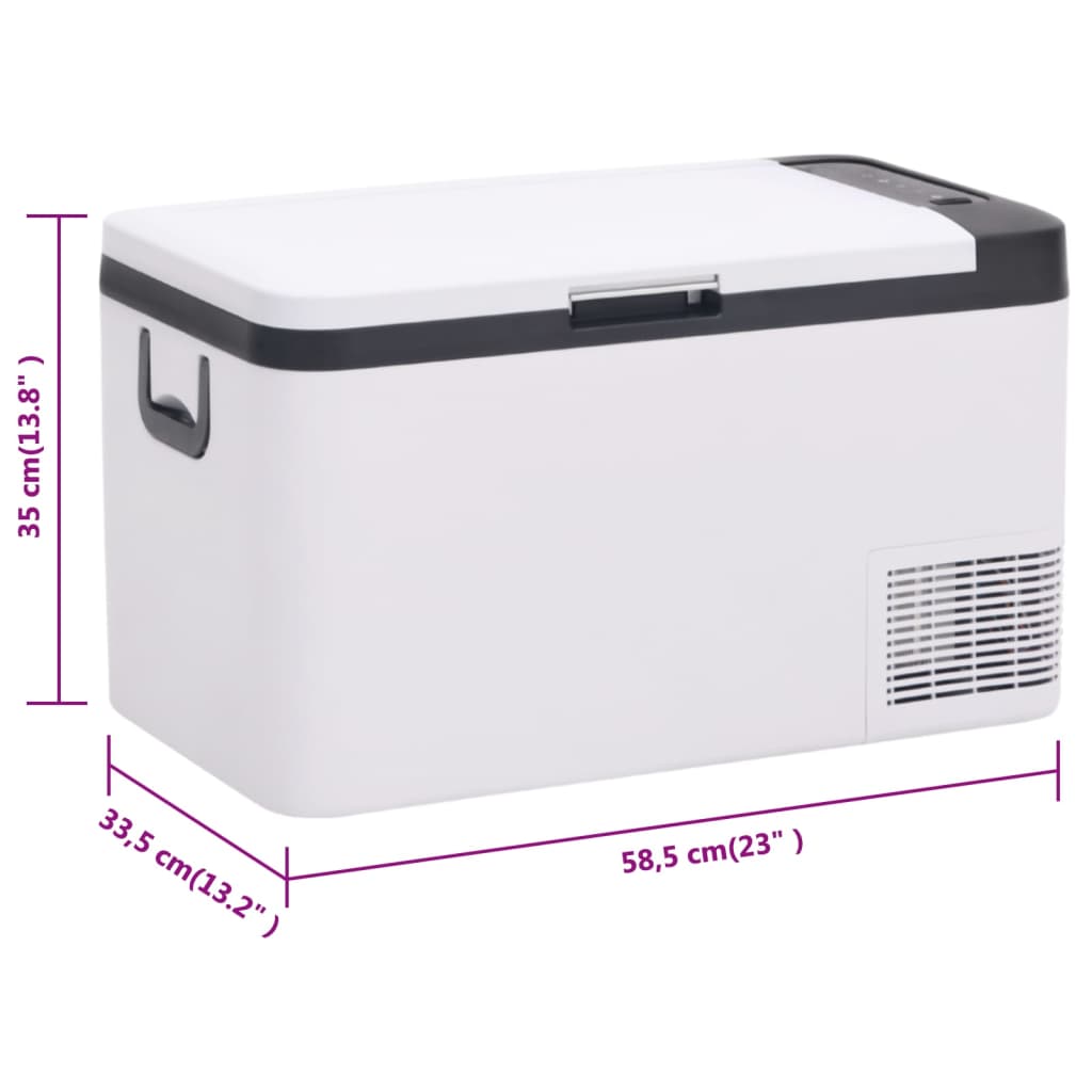 Chladicí box s rukojetí a adaptérem černý a bílý 25 l PP a PE - obrázek 16