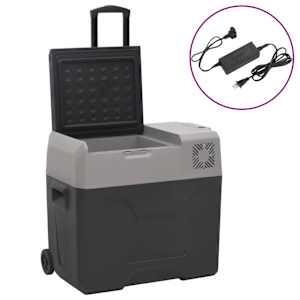 vidaXL rataste ja adapteriga jahutuskast, must ja hall, 40 l, PP