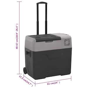 Chladicí box s kolečky a adaptérem černý a šedý 40 l PP - obrázek 16