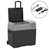 vidaXL rataste ja adapteriga jahutuskast, must ja hall, 50 l, PP