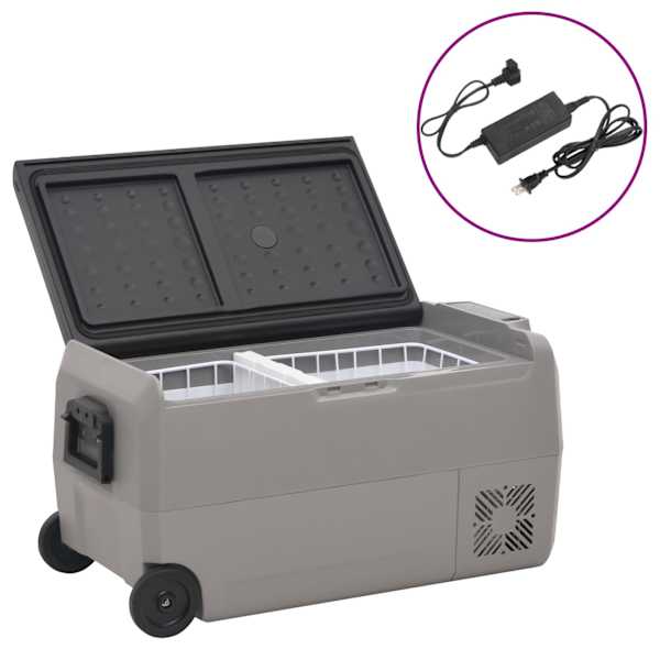 vidaXL rataste ja adapteriga jahutuskast, must ja hall, 36 l, PP & PE