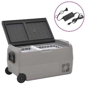 vidaXL rataste ja adapteriga jahutuskast, must ja hall, 50 l, PP & PE