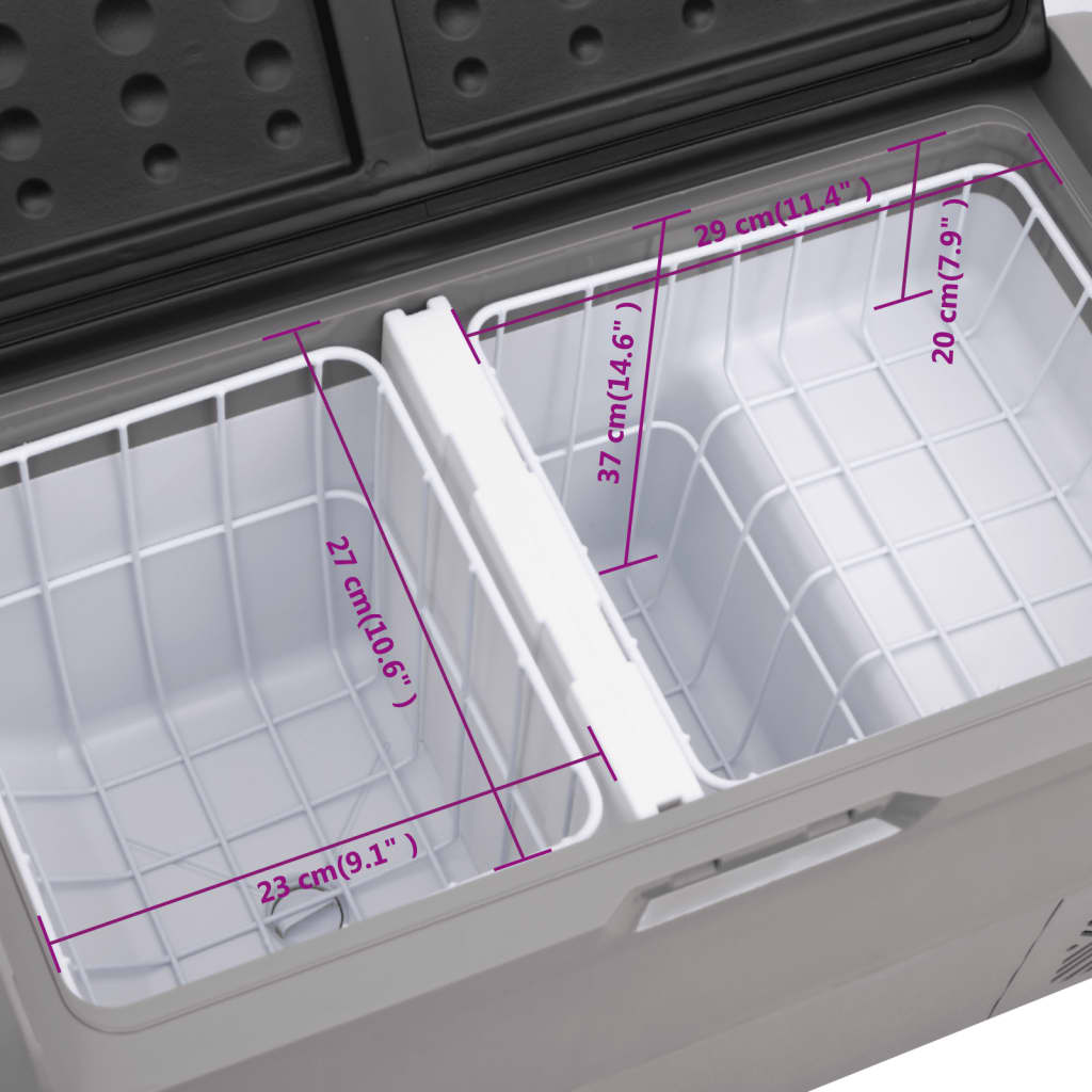 Chladicí box s kolečky a adaptérem černý a šedý 50 l PP a PE - obrázek 18