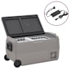 vidaXL rataste ja adapteriga jahutuskast, must ja hall, 60 l, PP & PE