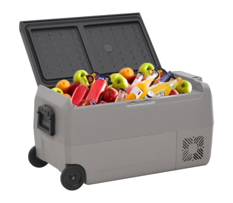 vidaXL Cool Box with Wheel and Adapter Black & Grey 36 L PP & PE
