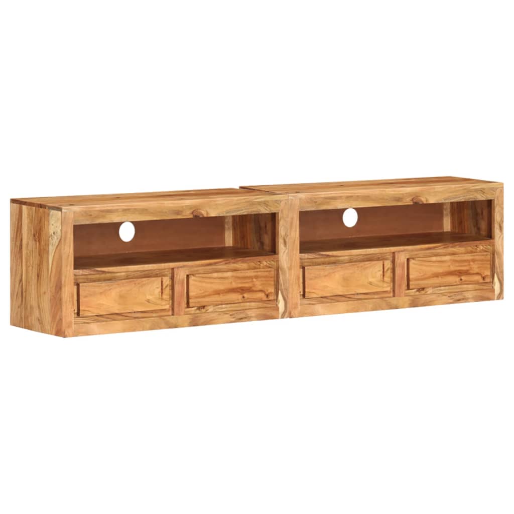 vidaXL Móveis de TV 2 pcs 88x30x40 cm madeira de acácia maciça