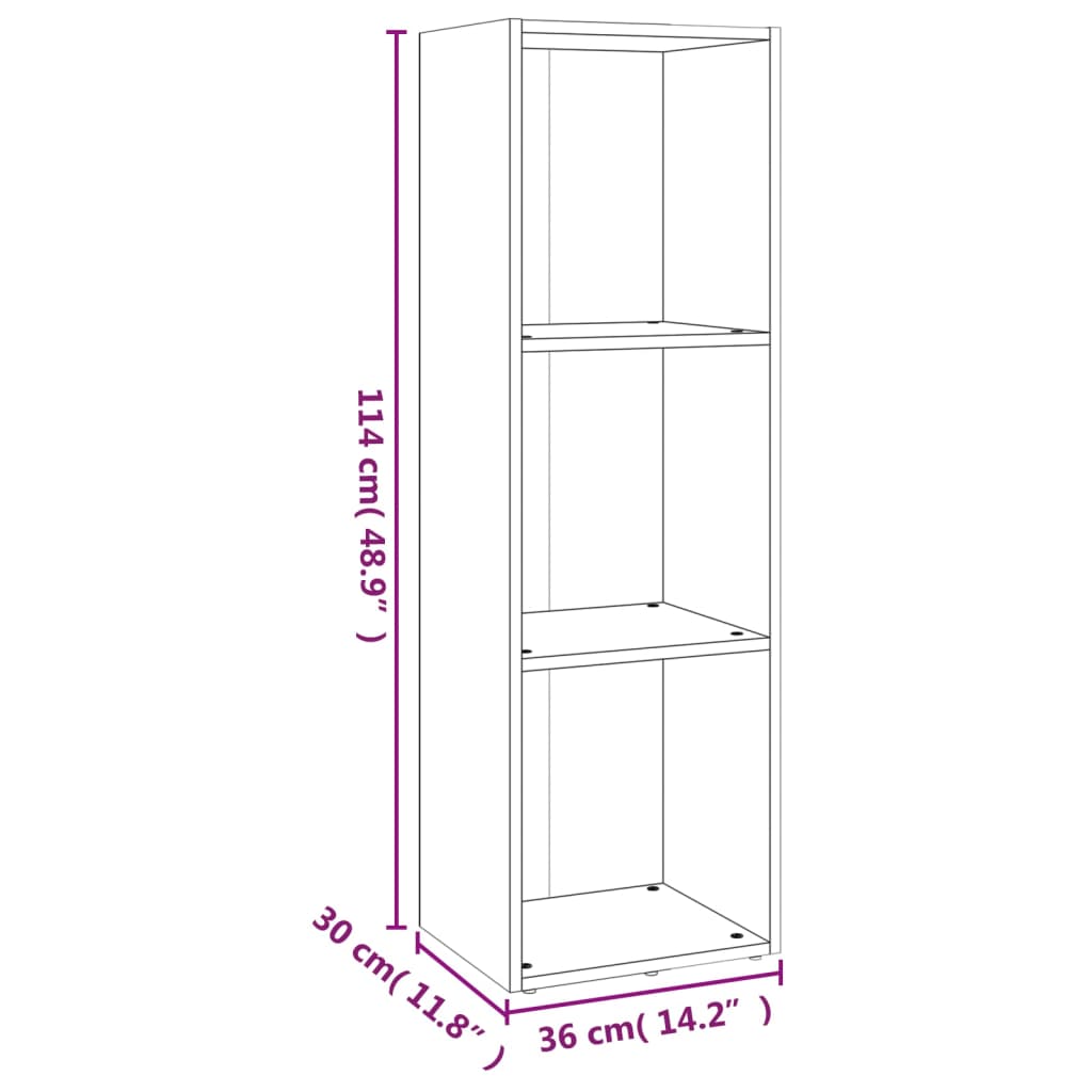 Шкаф за книги/ТВ шкаф кафяво дъб 36x30x114 см инженерно дърво