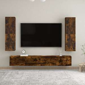 Nástěnná TV skříňka kouřový dub 30,5 x 30 x 110 cm - obrázek 1