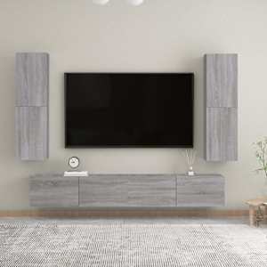 Nástěnná TV skříňka šedá sonoma 30,5 x 30 x 110 cm - obrázek 1