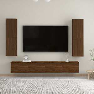 Nástěnná TV skříňka hnědý dub 30,5 x 30 x 110 cm - obrázek 1