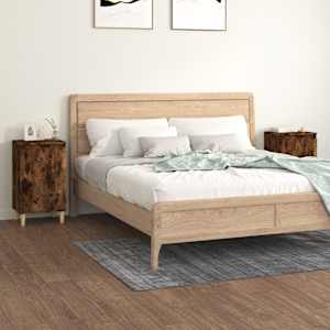 Nočna omarica 2 kosa dimljeni hrast 40x35x70 cm inženirski les