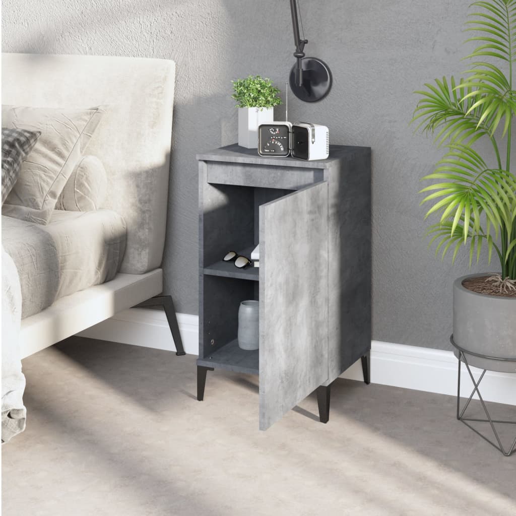 vidaXL Nachtkastje 40x35x70 cm bewerkt hout betongrijs afbeelding