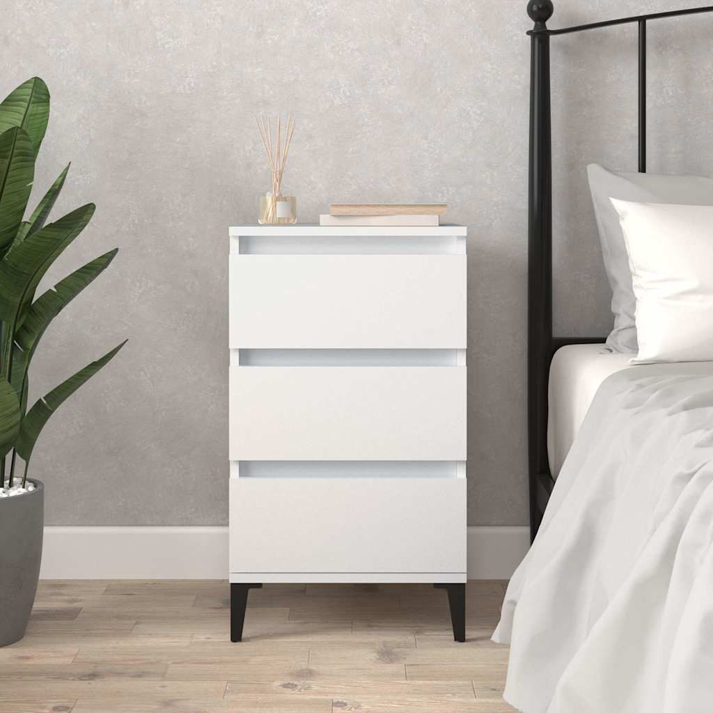 vidaXL Sängbord vit 40x35x70 cm konstruerat trä