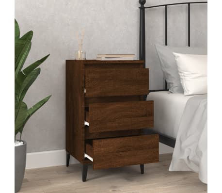 vidaXL Nattbord brun eik 40x35x70 cm konstruert tre