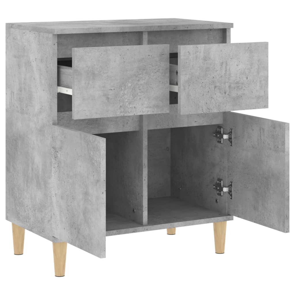betonszürke szerelt fa tálalószekrény 60 x 35 x 70 cm