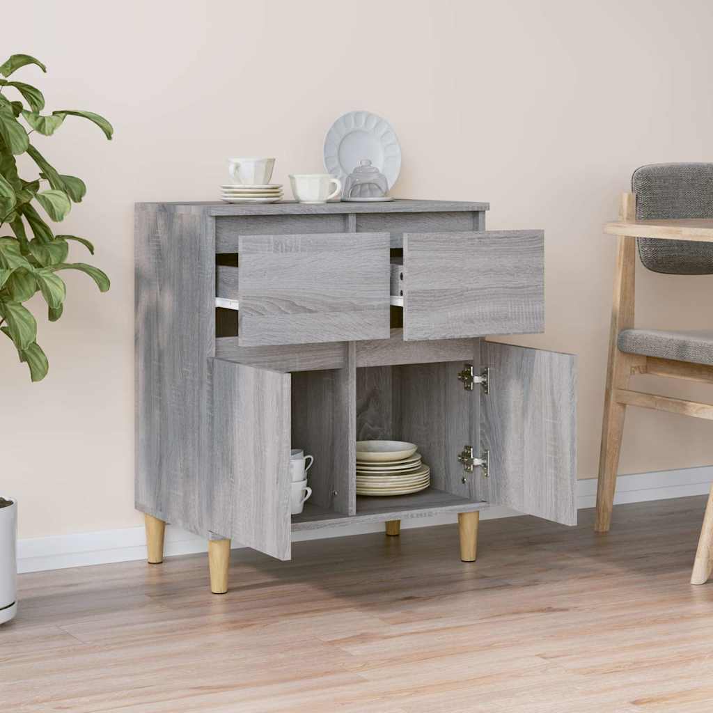 vidaXL Dressoir 60x35x70 cm bewerkt hout grijs sonoma eikenkleurig, foto 2