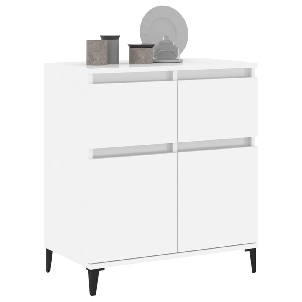 Credenza Madia Moderna Buffet da cucina Bianco Lucido 60x35x70 cm in Legno  Multistrato ITD85269