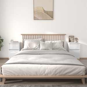 Noční stolky 2 ks bílé s vysokým leskem 40 x 35 x 70 cm - obrázek 1