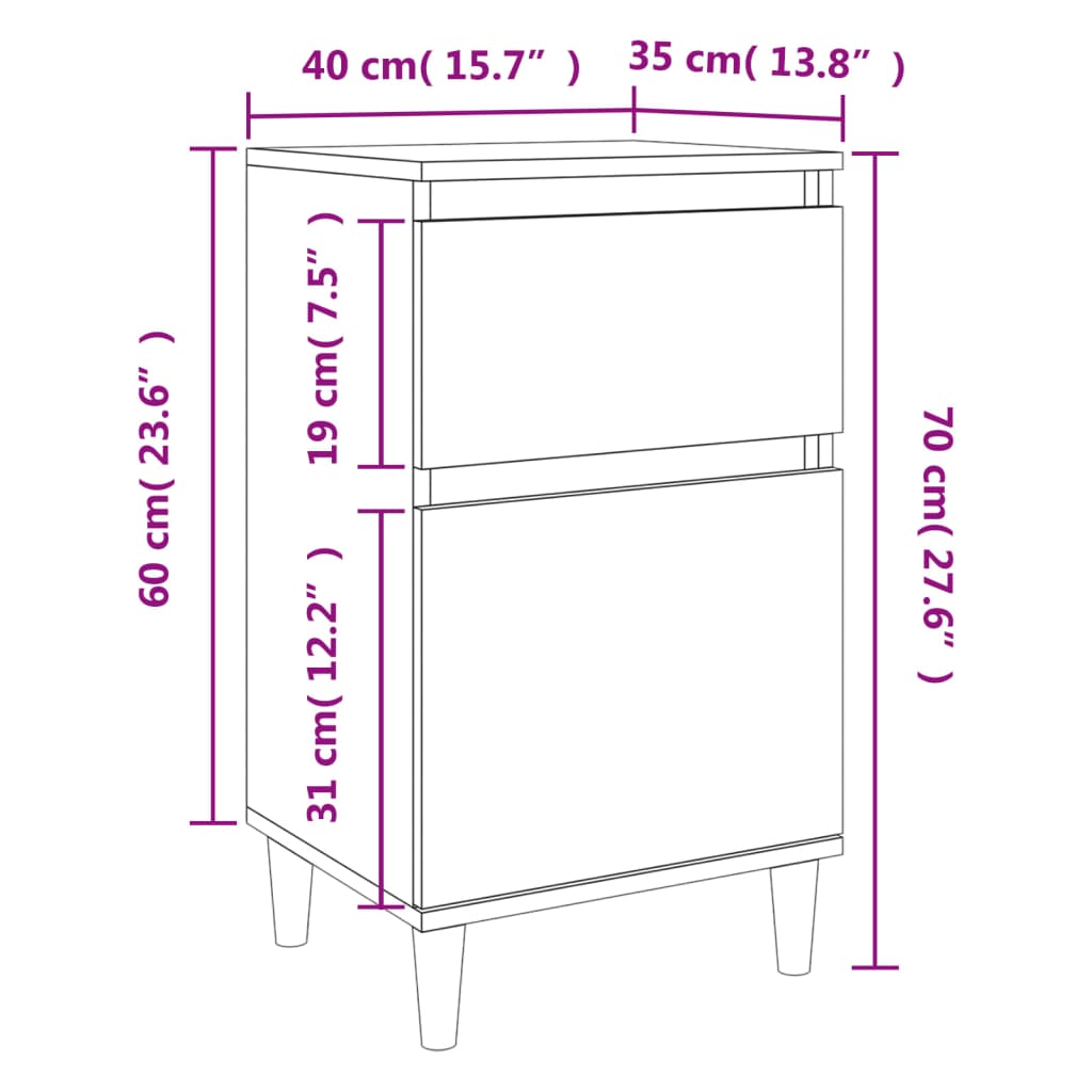 Set noptiere vidaXL, 2 piese, stejar maro, 40x35x70 cm 2 8720845737979 g en hd 9