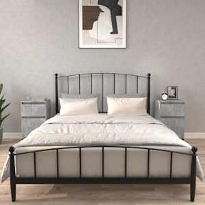 Nočna omarica 2 kosa betonsko siva 40x35x70 cm