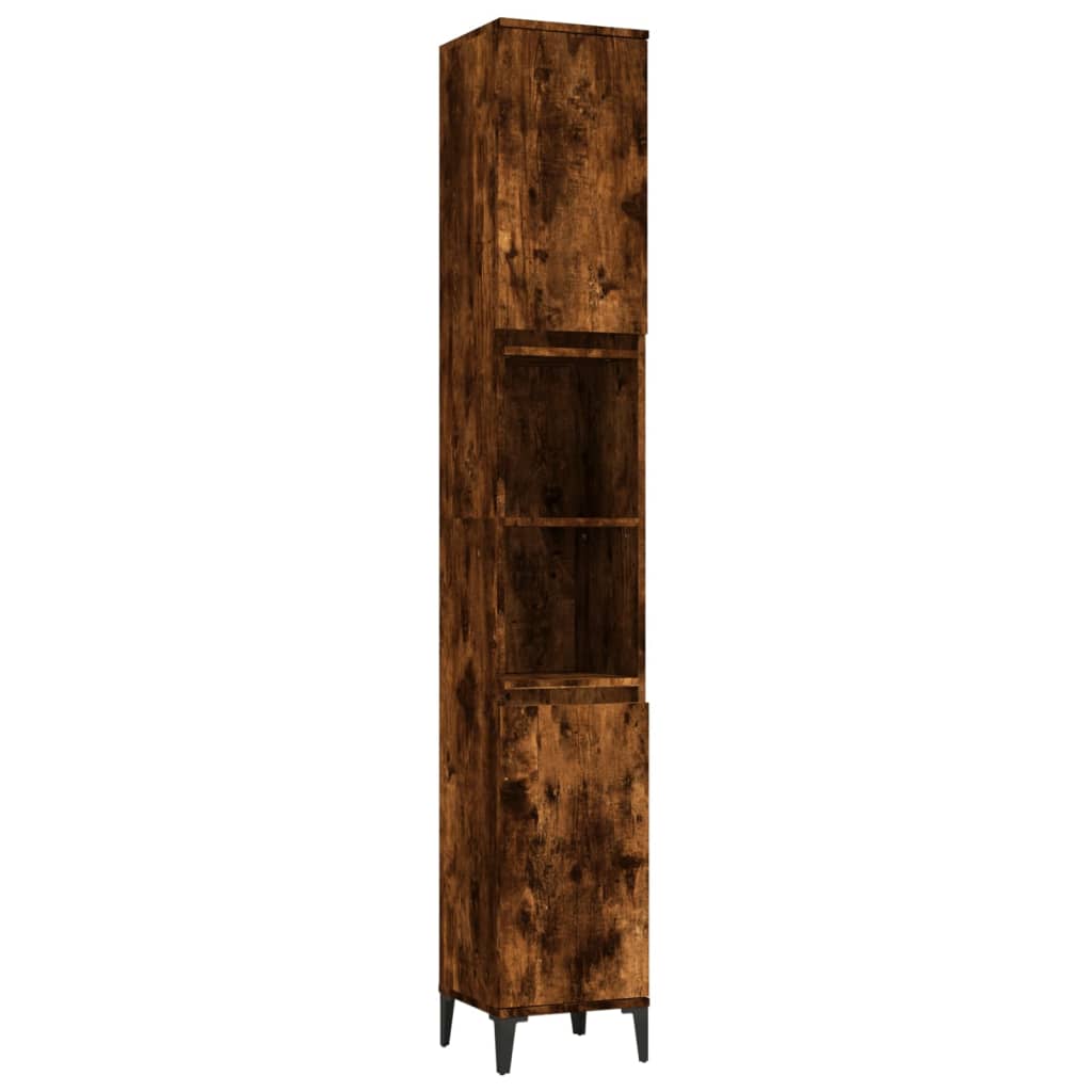 vidaXL Koupelnová skříňka kouřový dub 30x30x190 cm kompozitní dřevo