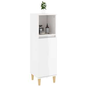 Koupelnová skříňka lesklá bílá 30x30x100 cm kompozitní dřevo - obrázek 5
