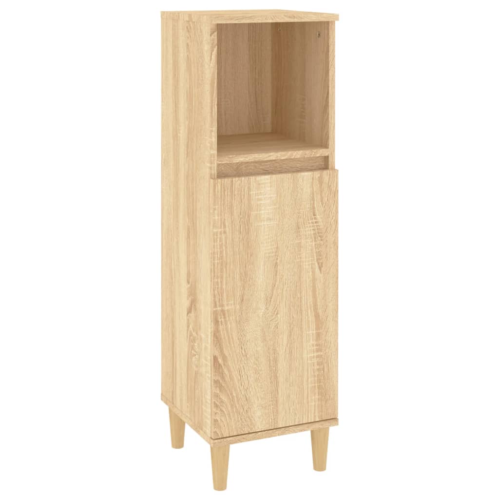 vidaXL Badkamerkast 30x30x100 cm bewerkt hout sonoma eikenkleurig