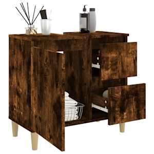 Koupelnová skříňka kouřový dub 65 x 33 x 60 cm kompozitní dřevo - obrázek 4