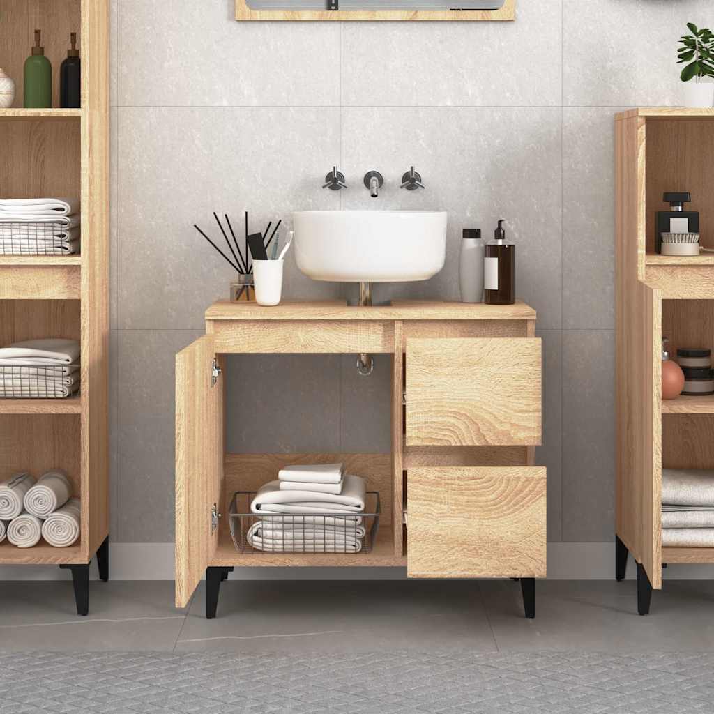 vidaXL Badkamerkast 65x33x60 cm bewerkt hout sonoma eikenkleurig