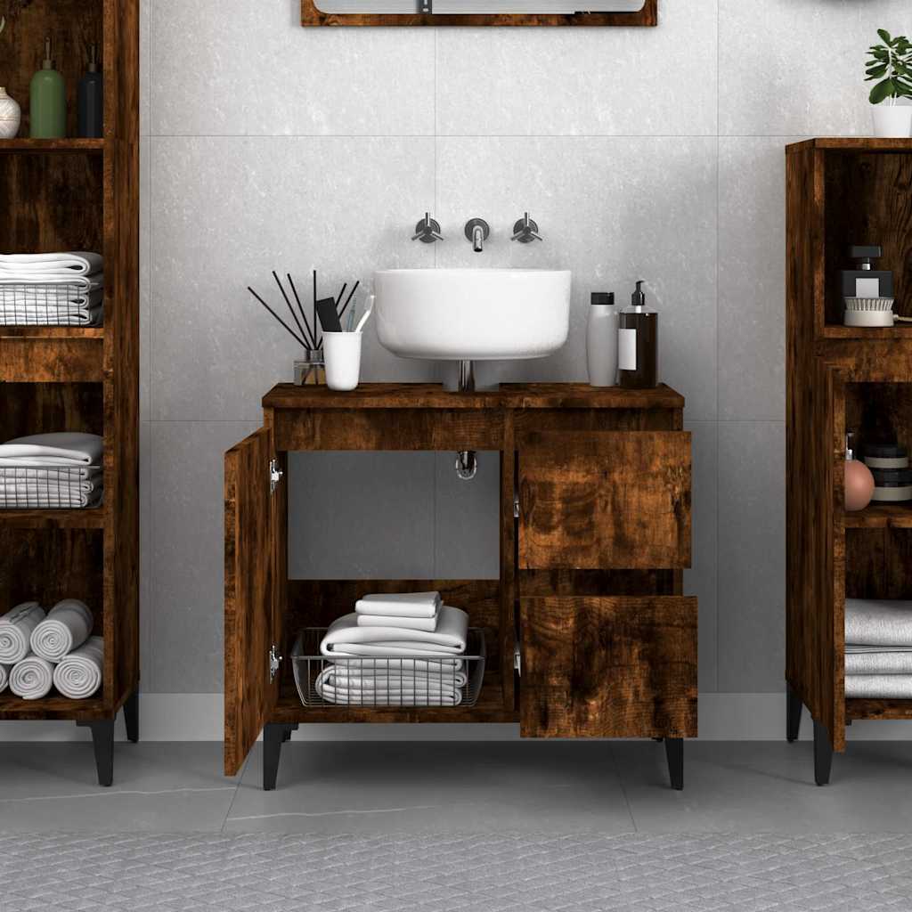 Thumbnail - vidaXL Badschrank Räuchereiche 65x33x60 cm Holzwerkstoff