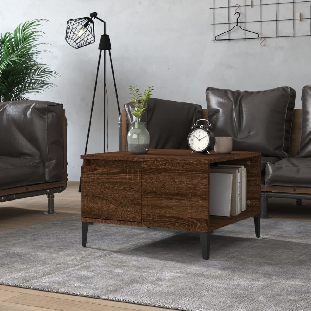 vida XL Couchtisch Braun Eichen-Optik 55x 55x 36,5 cm Holzwerkstoff