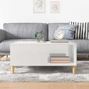 Konferenční stolek bílý s leskem 80x80x36,5 cm kompozitní dřevo - obrázek 3