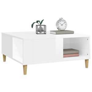 Konferenční stolek bílý s leskem 80x80x36,5 cm kompozitní dřevo - obrázek 4