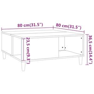 Konferenční stolek bílý s leskem 80x80x36,5 cm kompozitní dřevo - obrázek 8