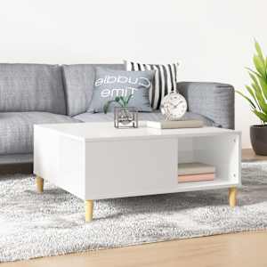 Konferenční stolek bílý s leskem 80x80x36,5 cm kompozitní dřevo - obrázek 1