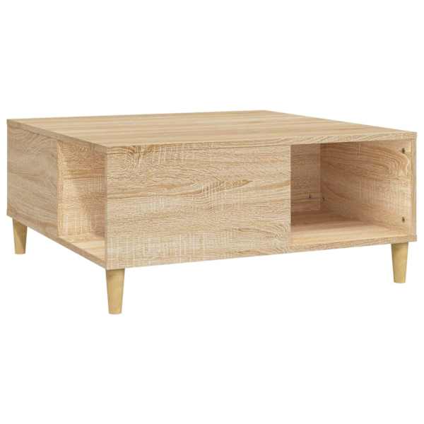 vidaXL kohvilaud, Sonoma tamm, 80x80x36,5 cm, tehispuit