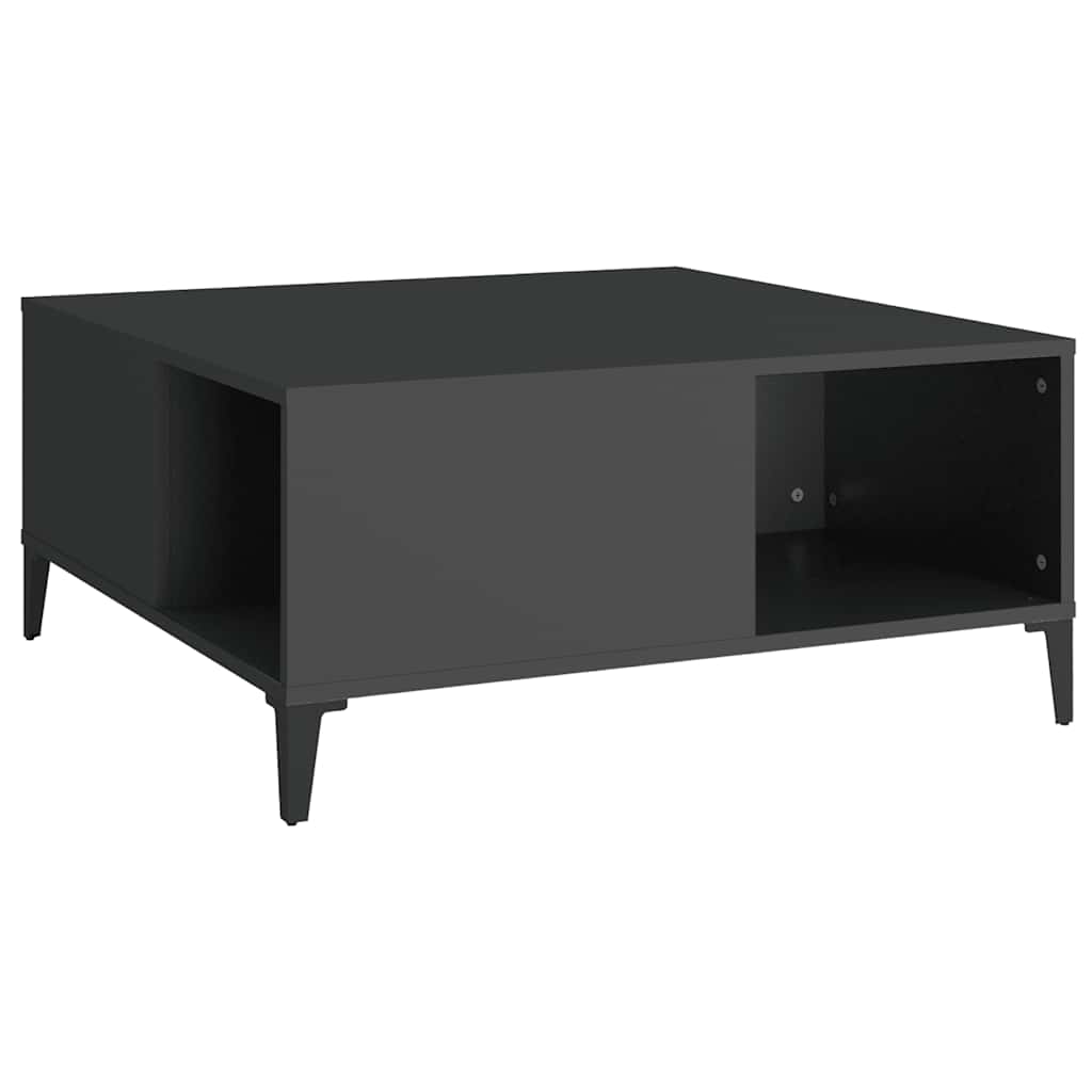vidaXL fekete szerelt fa doh&aacute;nyz&oacute;asztal 80x80x36,5 cm