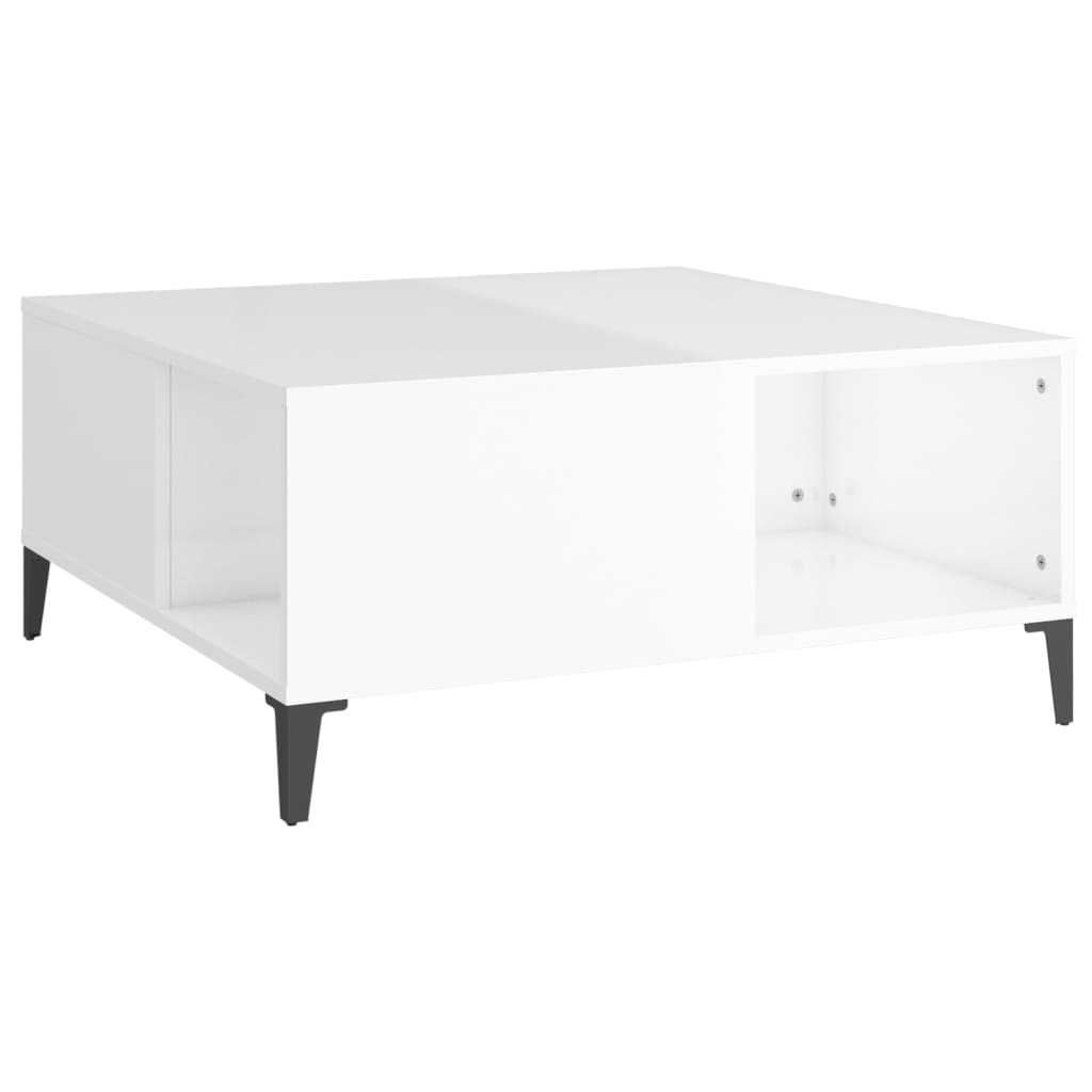 vidaXL Konferenční stolek bílý s leskem 80x80x36,5 cm kompozitní dřevo