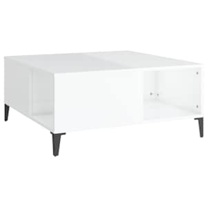 Konferenční stolek bílý s leskem 80x80x36,5 cm kompozitní dřevo - obrázek 2