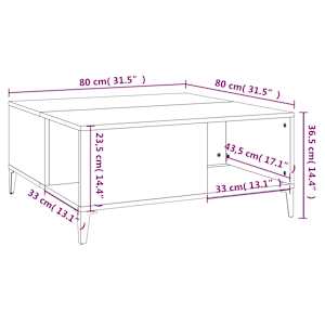 Konferenční stolek bílý s leskem 80x80x36,5 cm kompozitní dřevo - obrázek 8