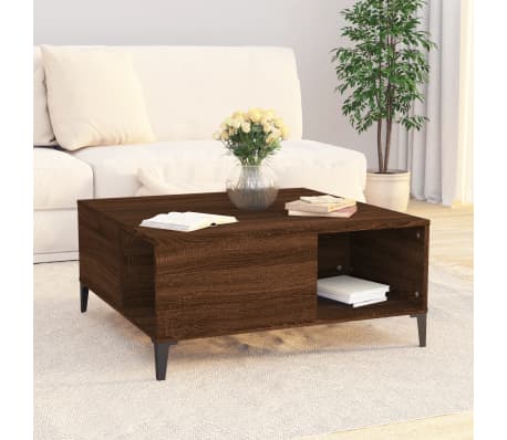vidaXL Konferenčný stolík hnedý dub 80x80x36,5 cm spracované drevo