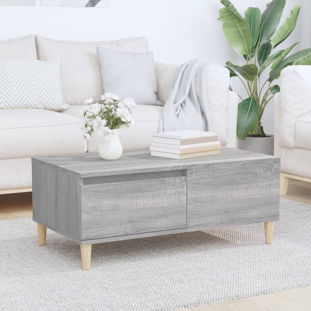 vidaXL Coffee Table Grey Sonoma 90x50x36.5 cm Engineered Wood